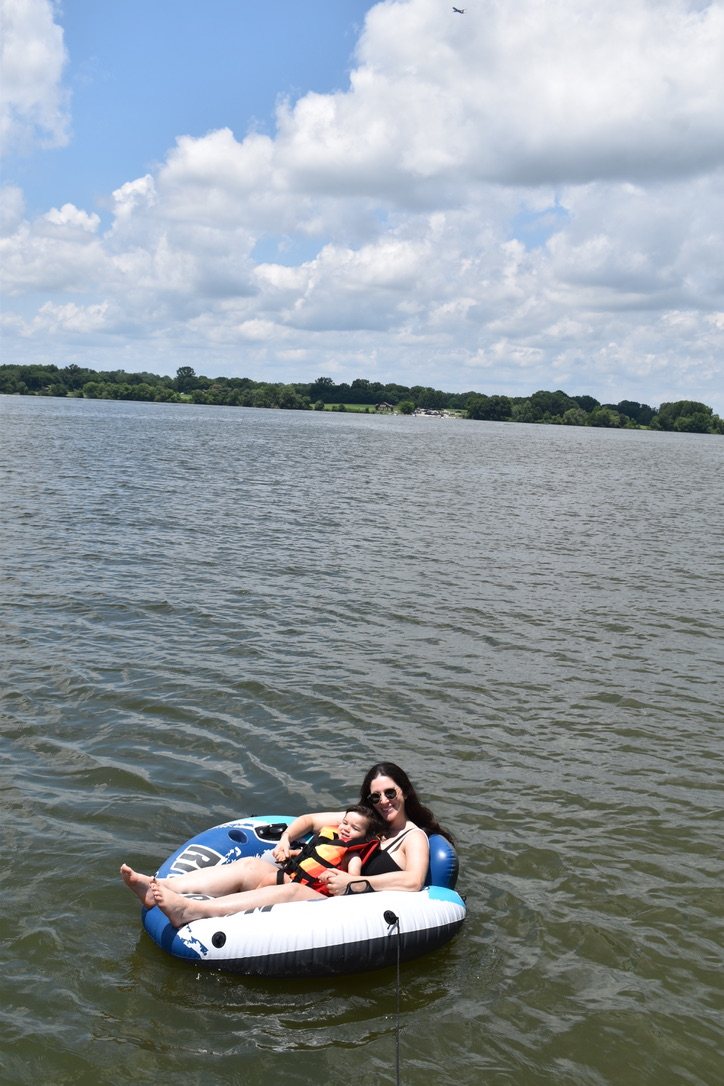 A lake day on the float.