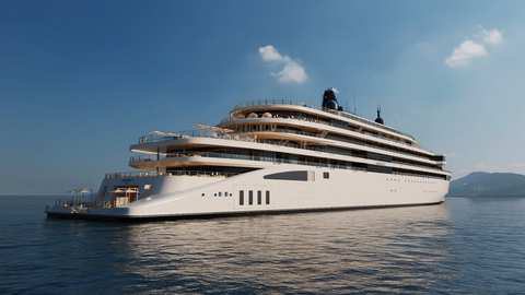 The Amangati yacht at sea.