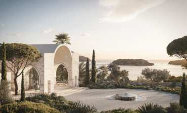 Rosewood Blue Palace's arched courtyard on the Cretan coast.