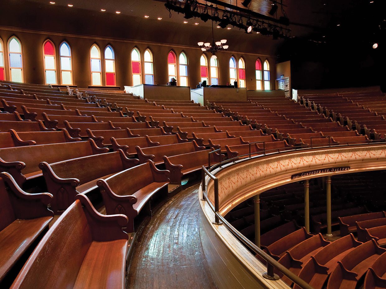 The Ryman Auditorium stage.