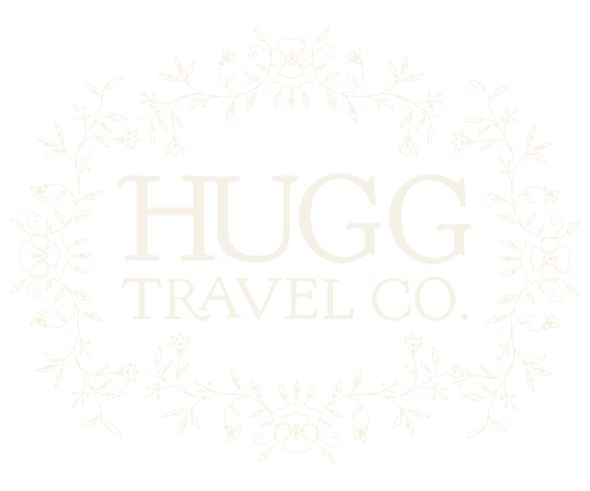 Hugg Travel Co. wreath logo